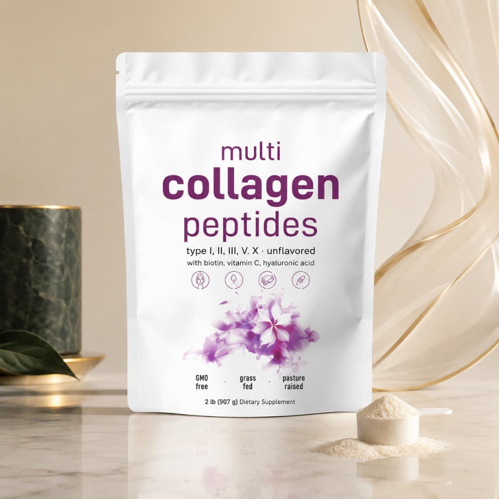 عبوة Multi Collagen Peptides — Types I, II, III, V & X